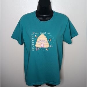 Vintage Stitchery Studio Women's Medium T-shirt Single Stitch USA Grandma Teal